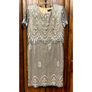 Stanley Scott Soiree Gold and Bronze shimmering glittery dress